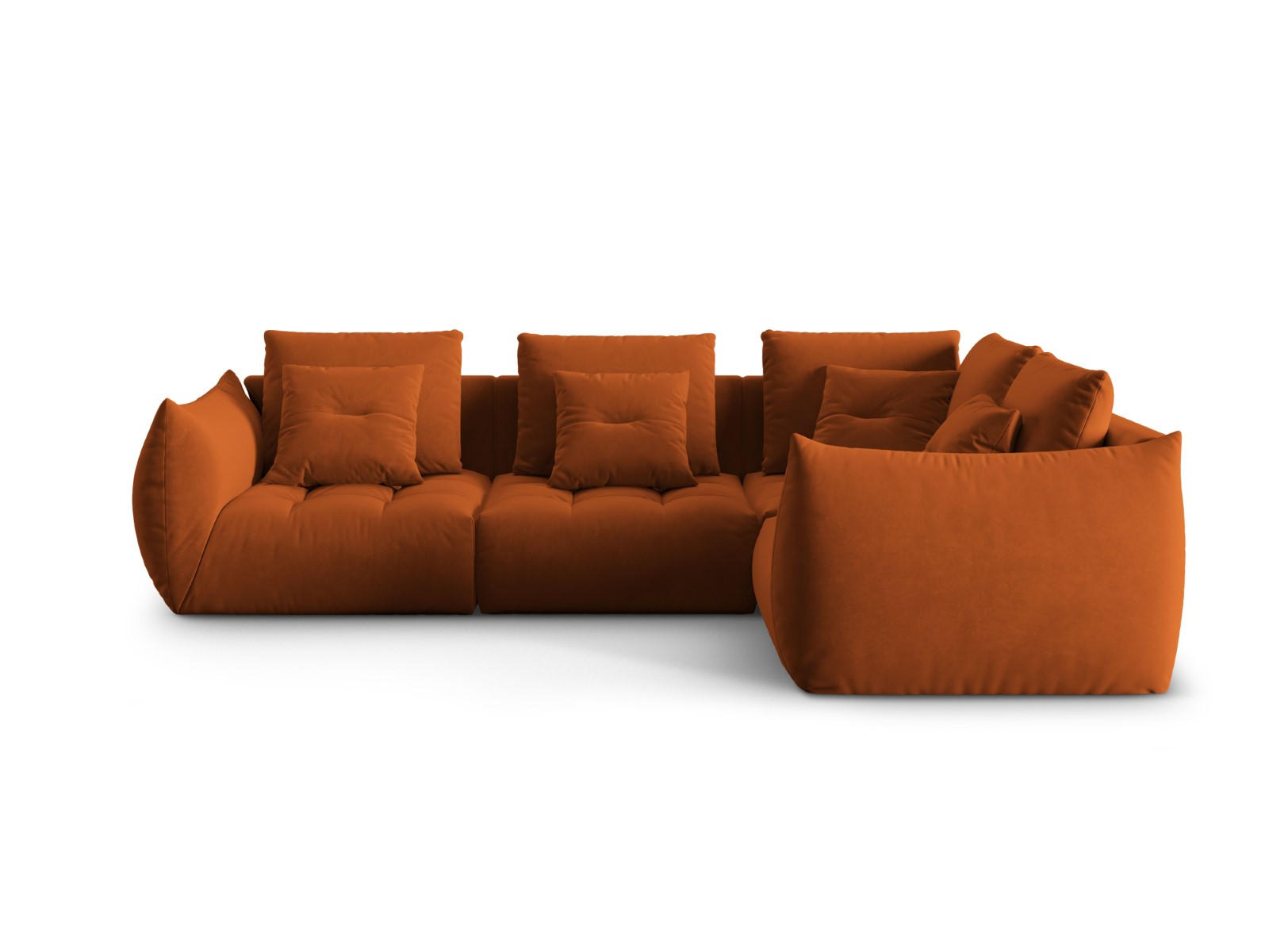 ECKSOFA modular rechts Bloom aus Samt terrakotta 3 Sitzplätze - Terracotta, Textil (216/316cm) - Micadoni