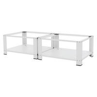 DVOJITÝ PODSTAVEC POD PRAČKU se 2 policemi, bílý, 128 x 54 cm, z oceli - bílá, kov (128/32/54cm) - ML-DESIGN