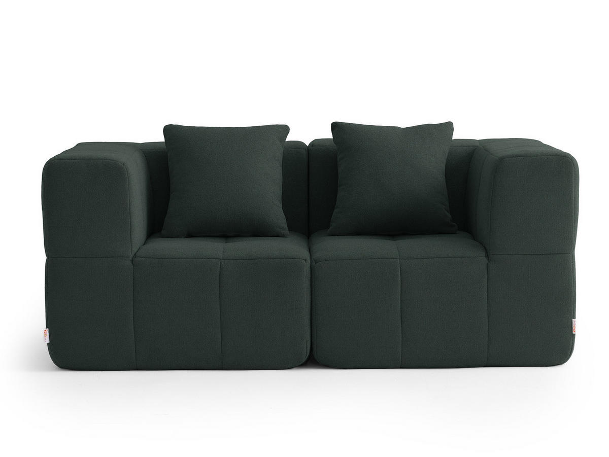 2-SITZER-SOFA Bouclé-Stoff Waldgrün - Waldgrün, Textil (180/73/95cm) - MILYsofa