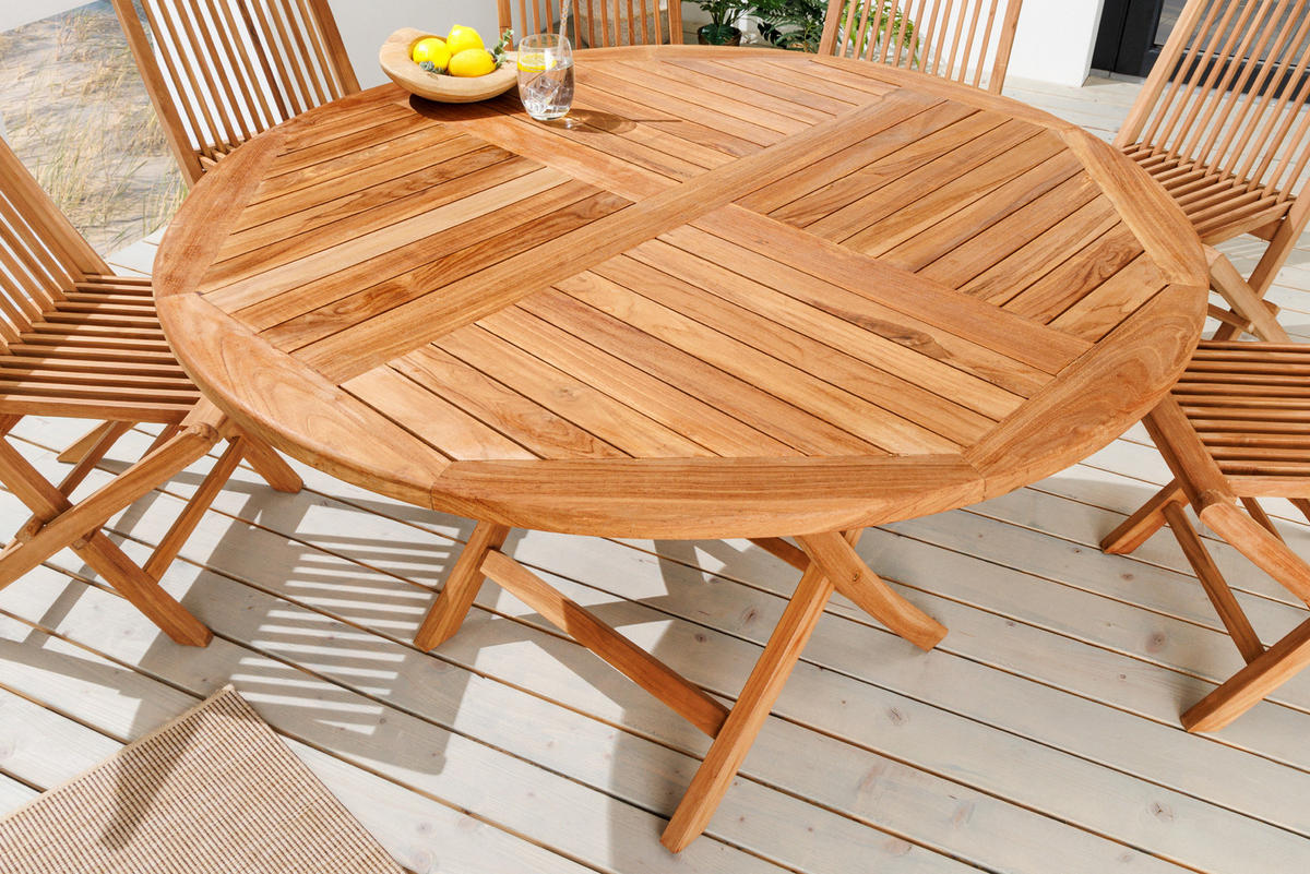 GARTENTISCH EMPIRE TEAK Teakholz Natur 120 cm - Braun, Holz (120/120/77cm) - riess-ambiente