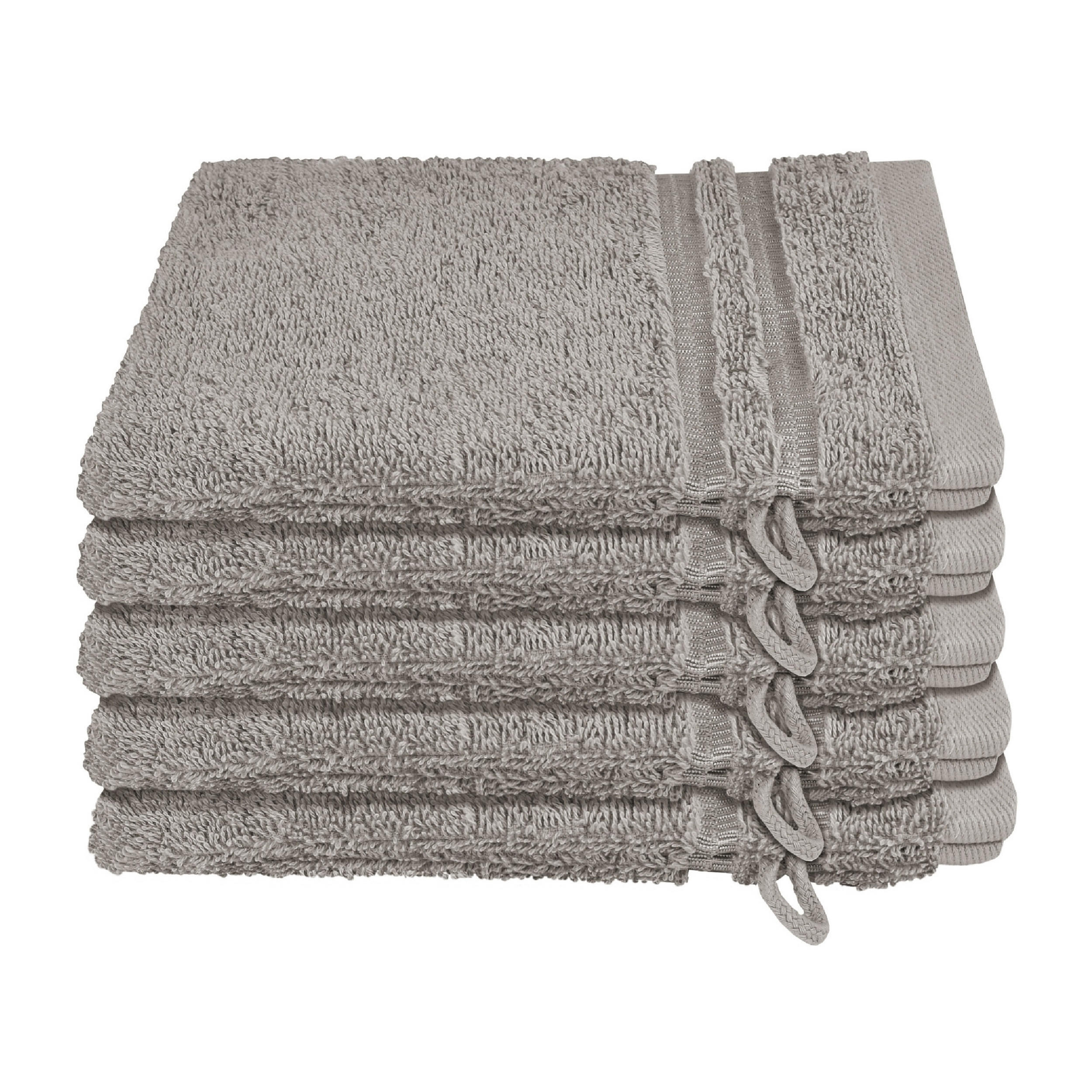 WASCHHANDSCHUHSET Milano - 5-teilig - 16 x 22 cm - Hellgrau - Hellgrau, Textil (16/22cm) - SCHIESSER