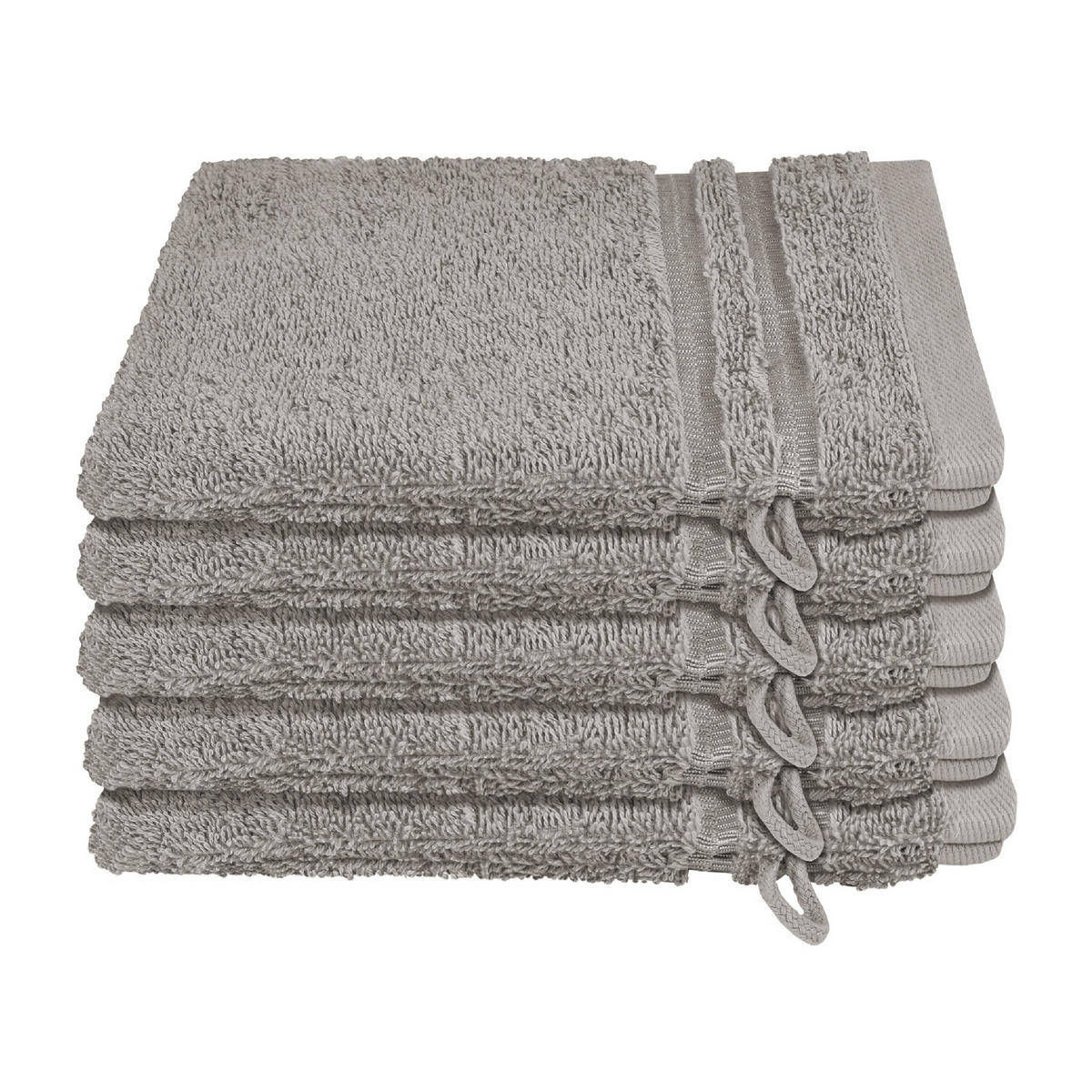 WASCHHANDSCHUHSET Milano - 5-teilig - 16 x 22 cm - Hellgrau - Hellgrau, Textil (16/22cm) - SCHIESSER