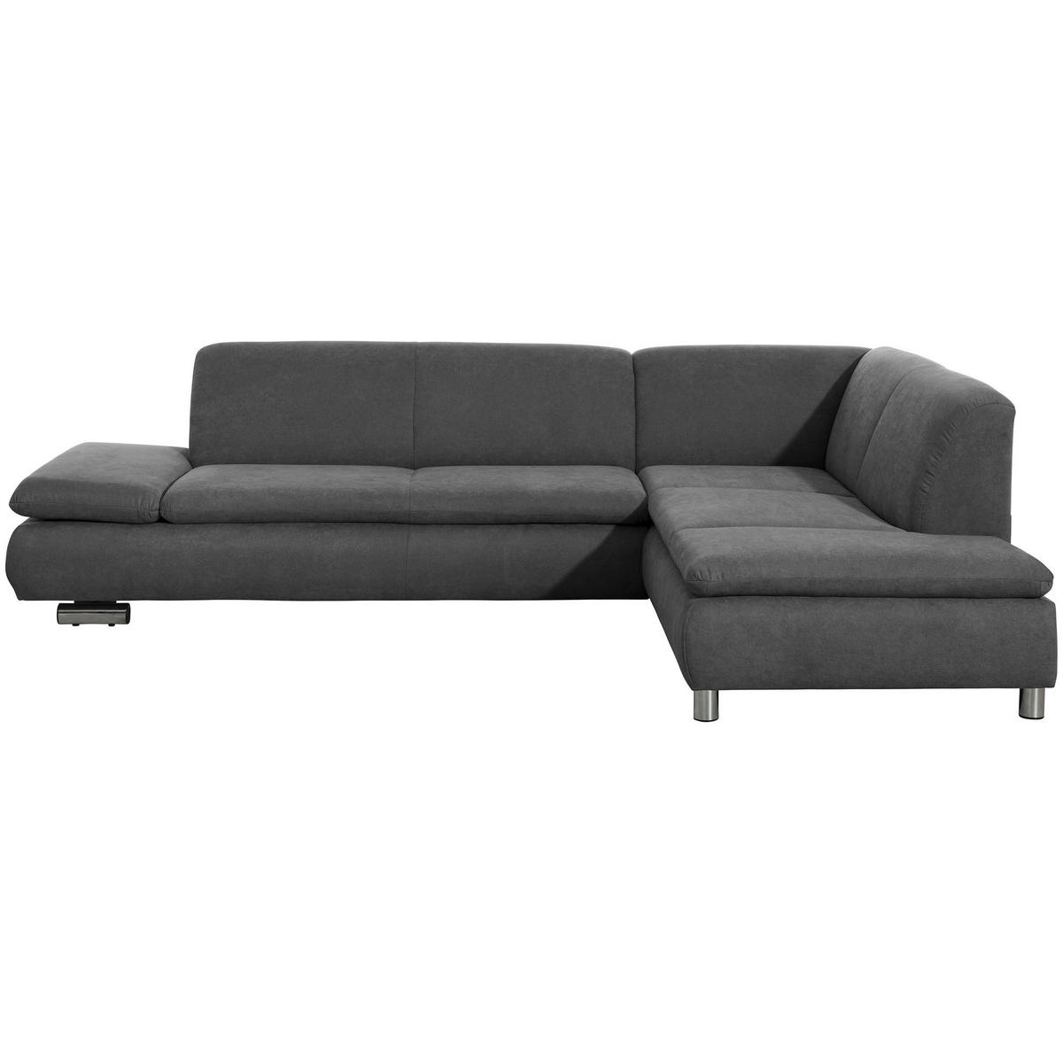 ECKSOFA mit Ottomane rechts Kaye Flachgewebe anthrazit - Anthrazit, Kunststoff (190/270cm) - 58aufmkessel