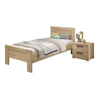 KINDERZIMMER SET Keelia Eiche Melamin mit Bett 90x200 und Nachtkonsole - Eichefarben, Kunststoff (100/1/200cm) - 58aufmkessel