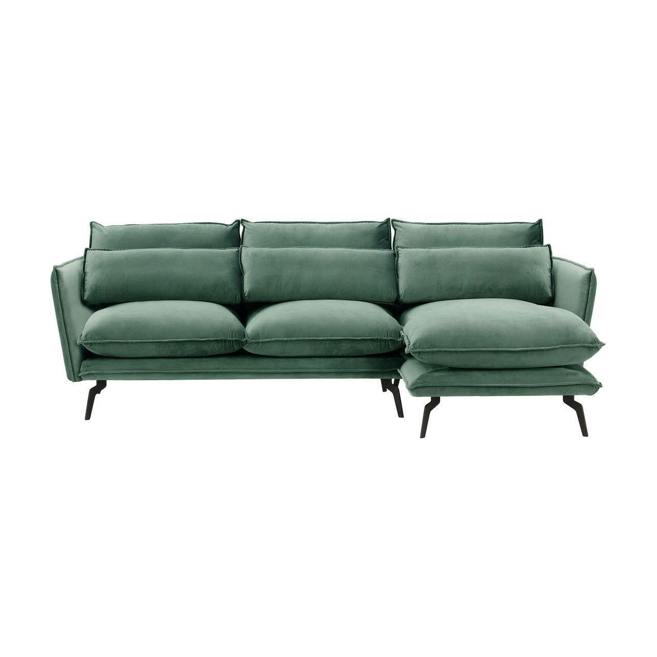 ECKSOFA Layla Rechts-Velluto 12 - Blau, Holz/Textil (278/160cm)
