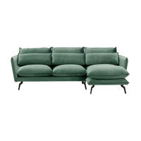 ECKSOFA Layla Rechts-Velluto 12 - Blau, Holz/Textil (278/160cm)
