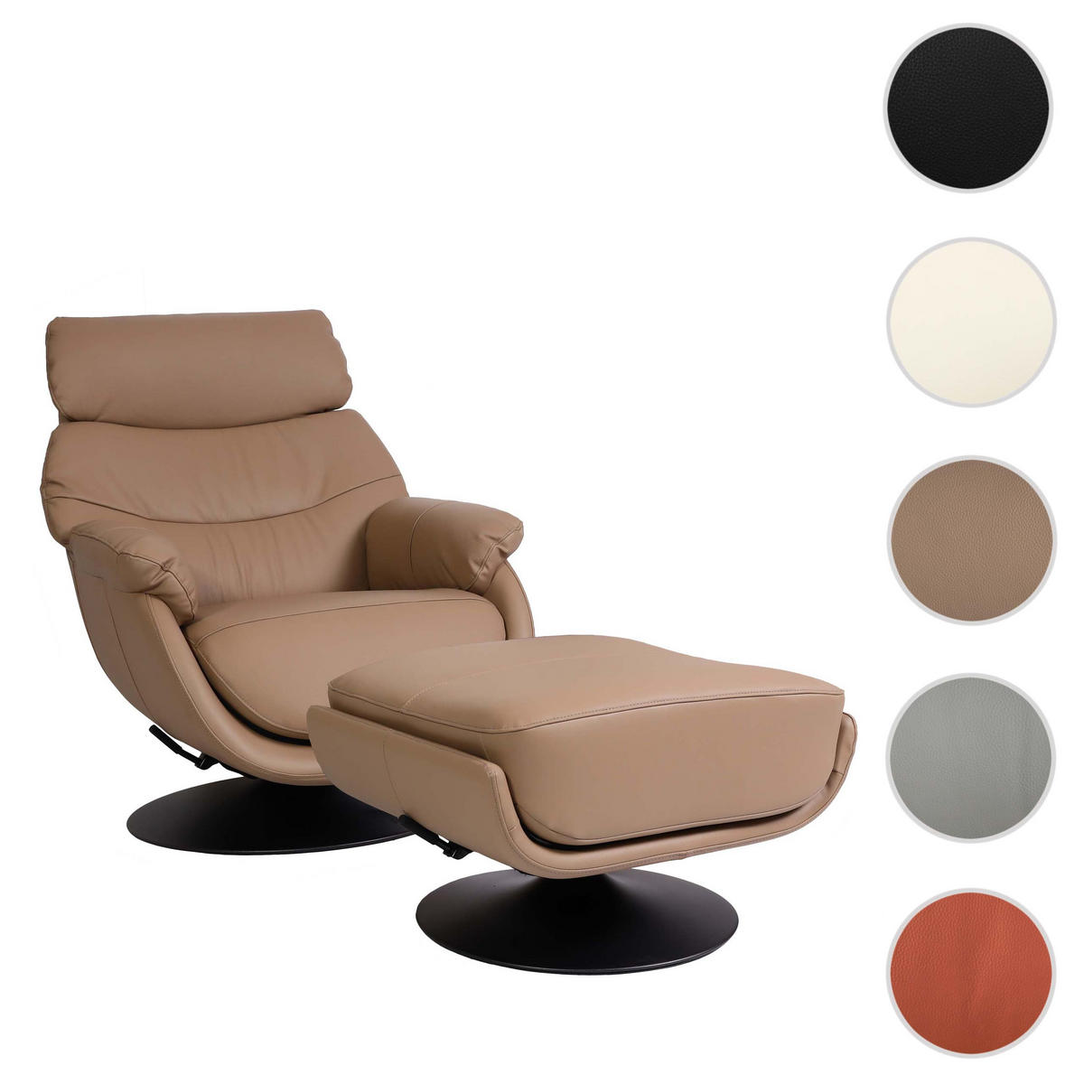 RELAXSESSEL MIT HOCKER taupe - Taupe, Textil (78/99/80cm) - MCW