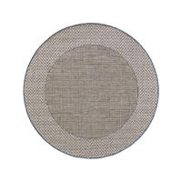 OUTDOORTEPPICH rund River Beige/Blau ø 130 cm rund - Blau/Beige, Kunststoff (130/1cm) - KUNSTLOFT