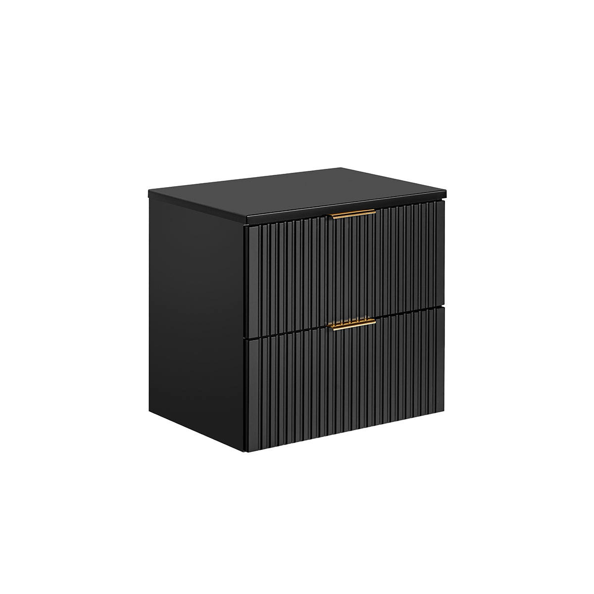 Petits-meubles Waschtischunterschrank Schwarz 60.6x59x46 cm