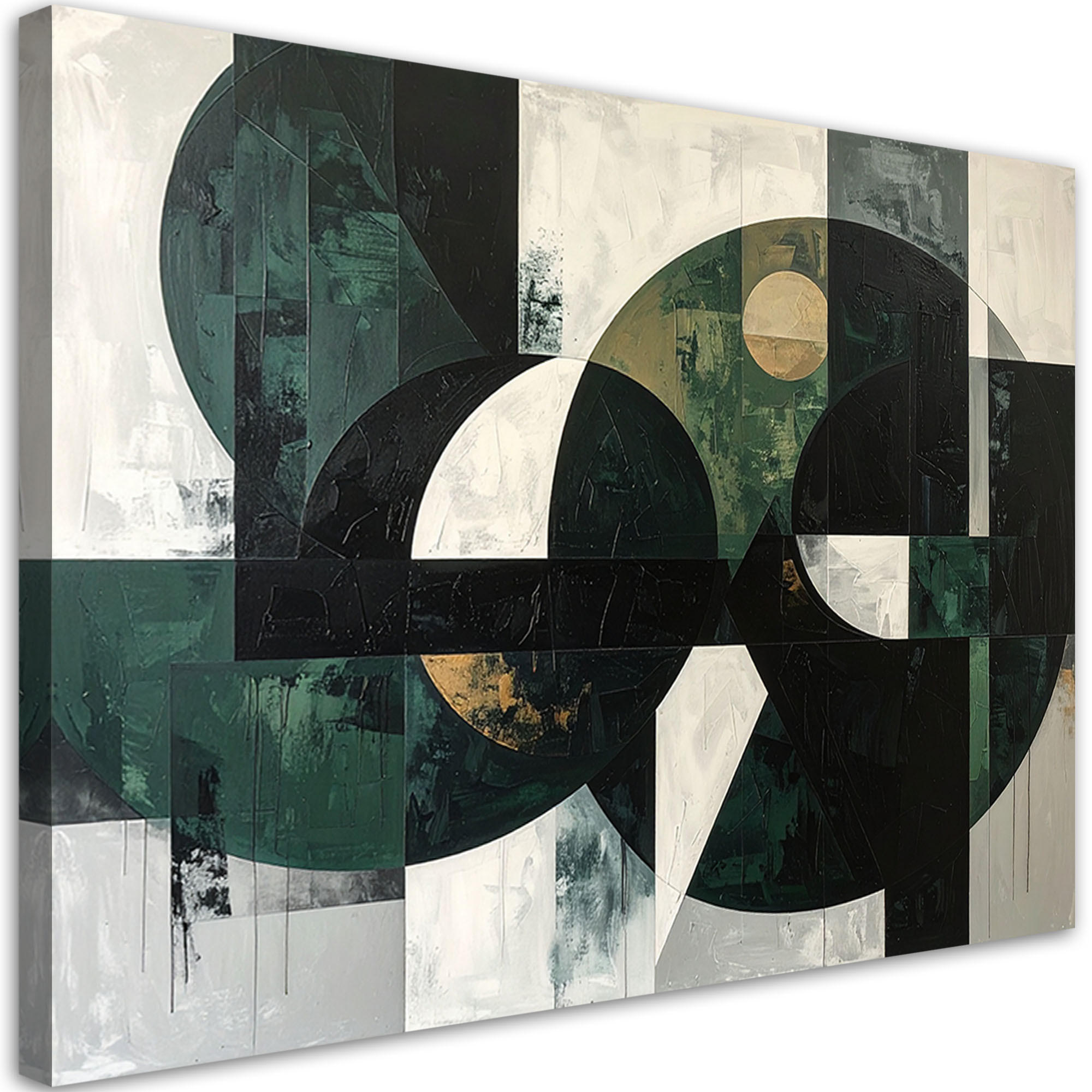 LEINWANDBILD 3D und geometrisch 90x60cm - Grün, Textil (90/60cm) - Feeby