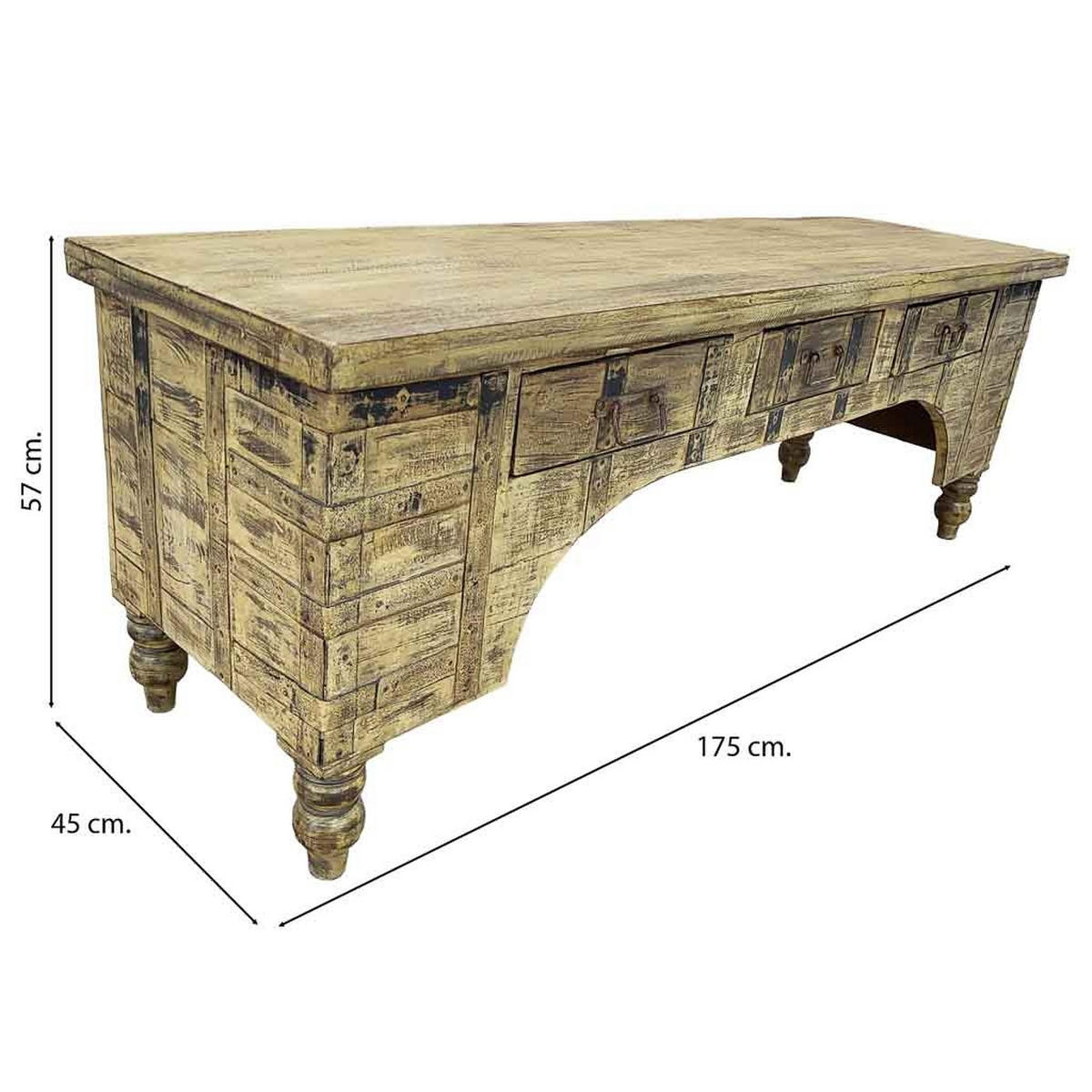 TV-LOWBOARD aus Holz, 175x45x57cm - Braun, Holz (175/57/45cm) - Wanderlust