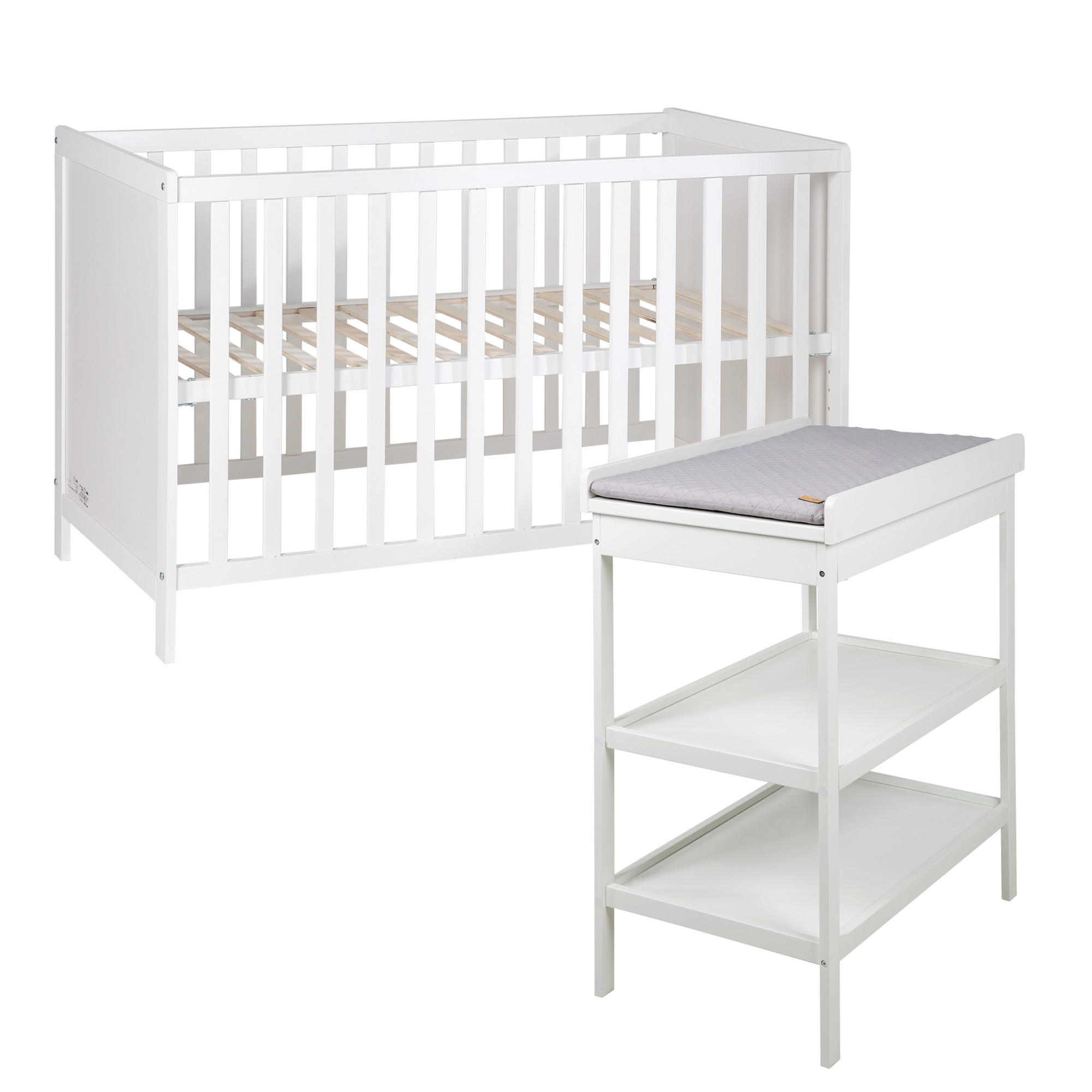 KINDERZIMMERSET 3-tlg roba Style grau - Weiß, Holzwerkstoff (66/76/123cm) - Roba