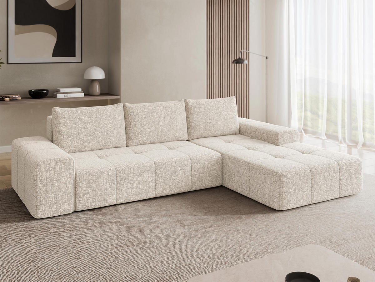 ECKSCHLAFSOFA Tonseo L, Seite: Rechts - Schwarz/Naturfarben, Holz/Kunststoff (275/173cm) - MIRJAN24