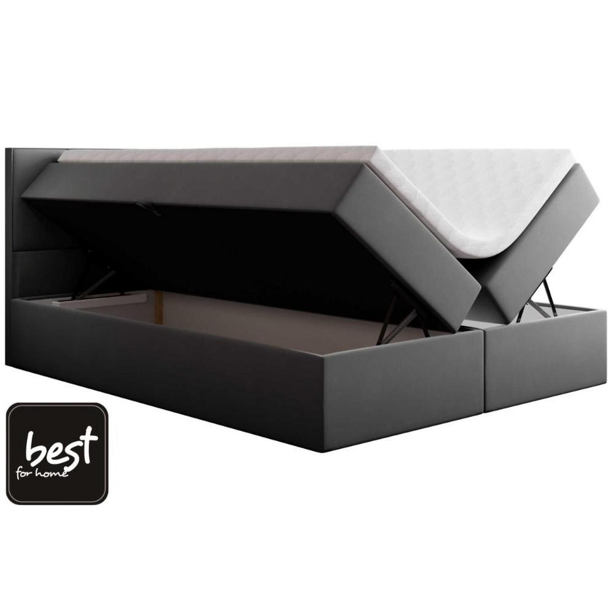 BOXBETT Jubilee Bonellfederkern inkl. Topper - Hellgrau, Holz/Holzwerkstoff (140/200cm) - Best For Home