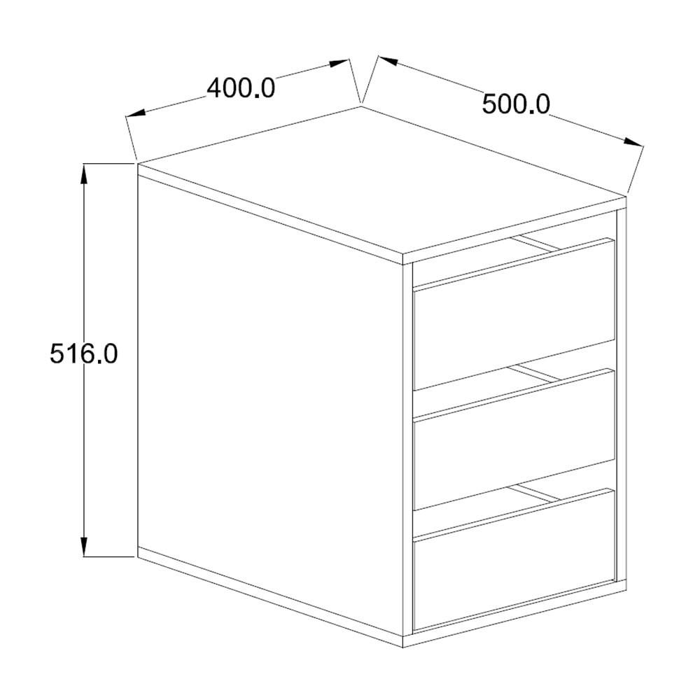 SCHUBKASTENEINSATZ/ -ELEMENT Italia weiß 40 / 50 / 51,6cm - Weiß, Holz/Holzwerkstoff (40/52/50cm) - Feldmann-Wohnen