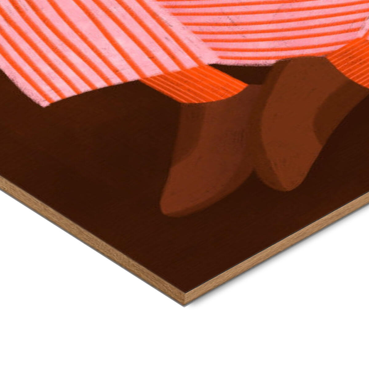 POSTER mit Rahmen Bea Muller - Woman With the Cup of Tea - Eichefarben/Multicolor, Holz/Papier (70/100cm) - Poster&Frame