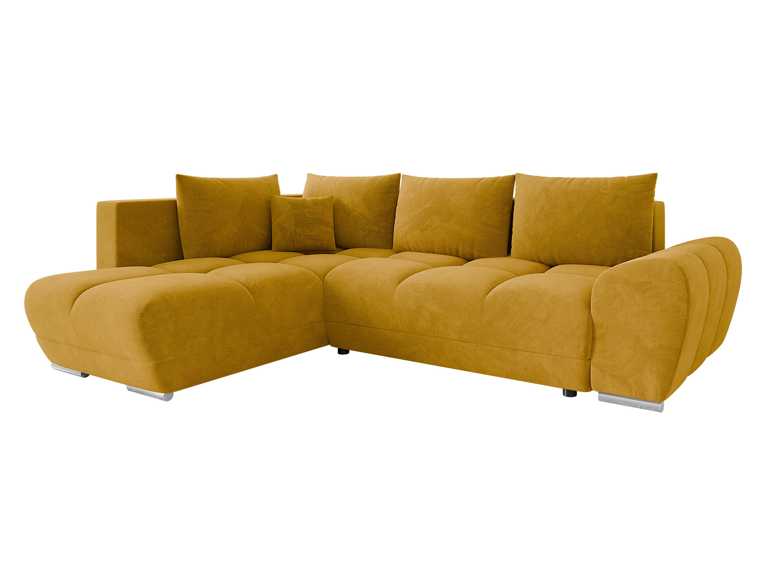 ECKSOFA Forest, Seite: Links - Currygelb/Schwarz, Holz/Kunststoff (290/183cm) - MIRJAN24