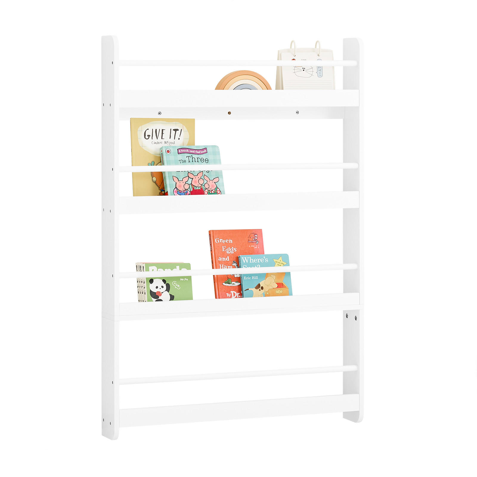 KINDERREGAL mit 4 Fächern Bücherregal Weiß 80x12x118cm - Weiß, Holzwerkstoff (12/118/80cm) - SoBuy