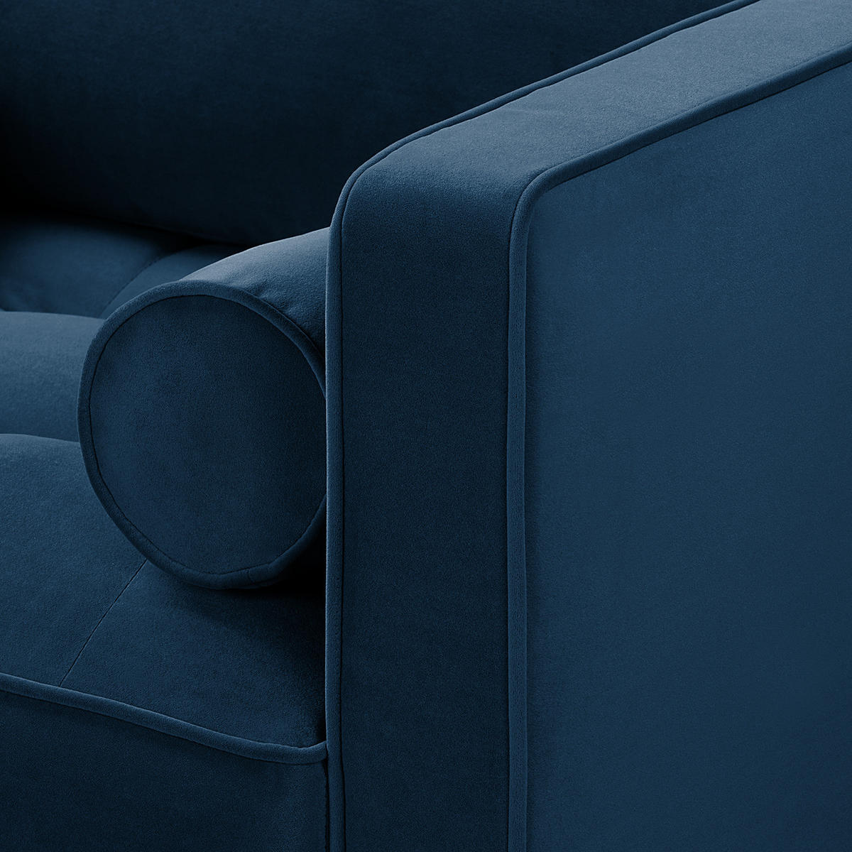 3-SITZER SOFA - Samt - Dunkelblau, Textil (191/80/86cm) - home24