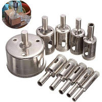 BOHRER - 10 Stück, Größen 8-50 mm, geeignet für Glas, Marmor und Granit. - Silberfarben, Metall (5.5/5/1cm) - DCA