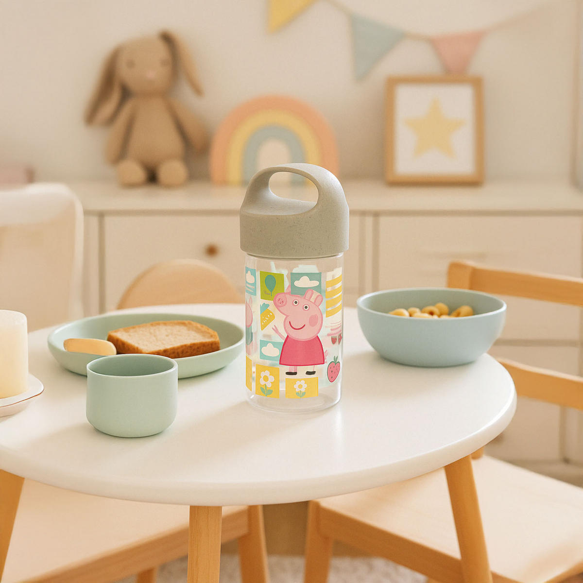 SNACK-/TRINKBEHÄLTER Buddy Peppa Pig 500 ml - Beige, Kunststoff (8.1/17.7/8.1cm)
