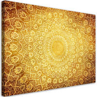 WANDBILD gold mandala abstraktion - Gelb, Textil (60/40cm) - Feeby
