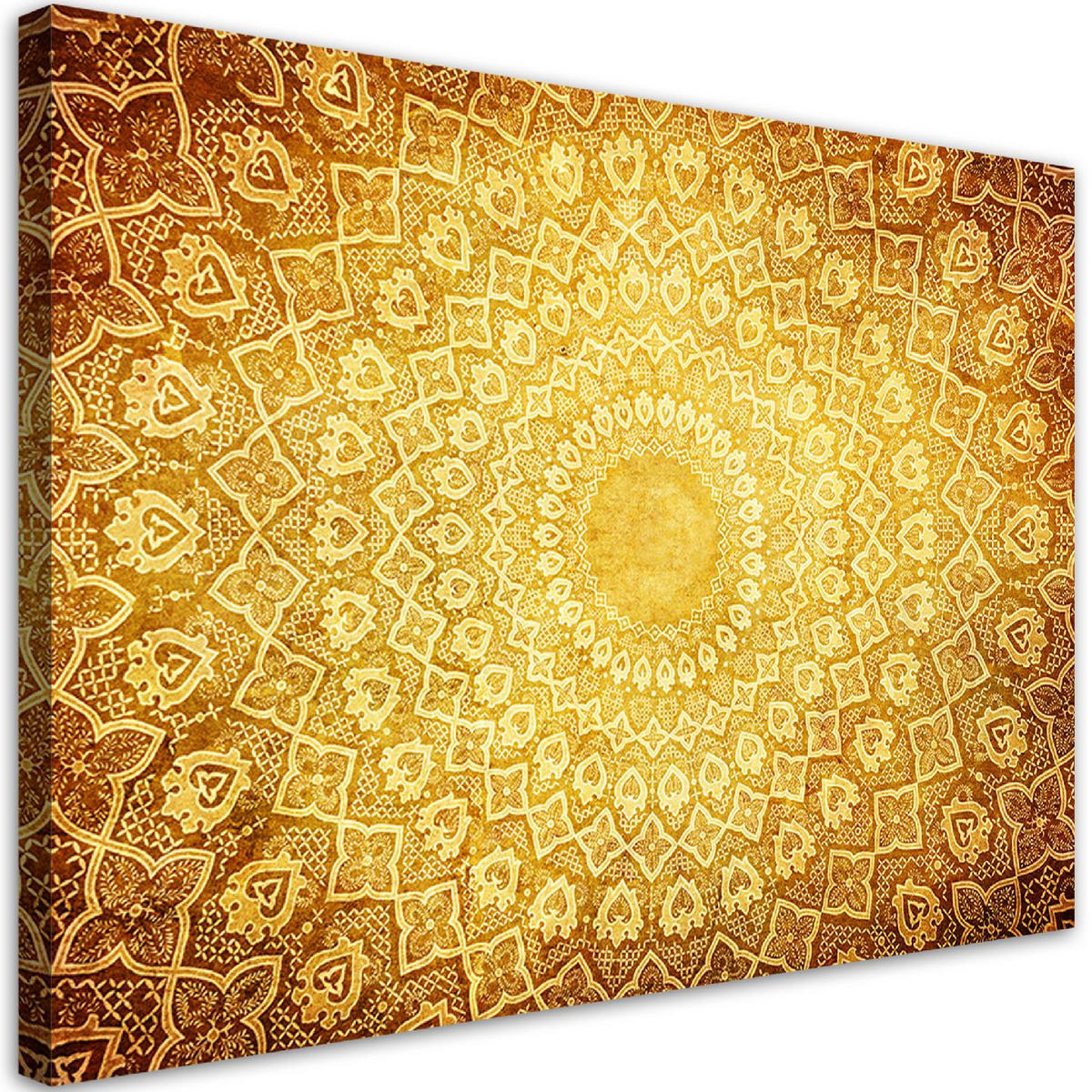 WANDBILD gold mandala abstraktion - Gelb, Textil (60/40cm) - Feeby