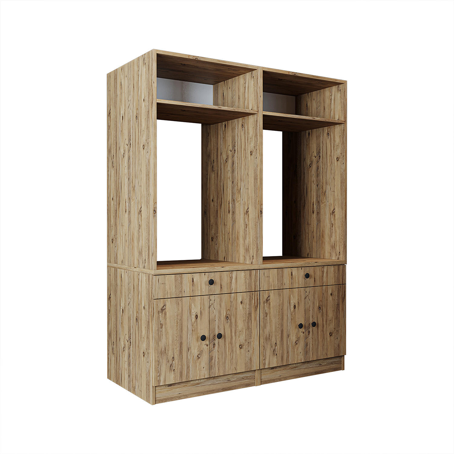 WASCHMASCHINENSCHRANK Serie 1 134cm Breit, 184cm Hoch - Schwarz, Holzwerkstoff (134/184/67cm)