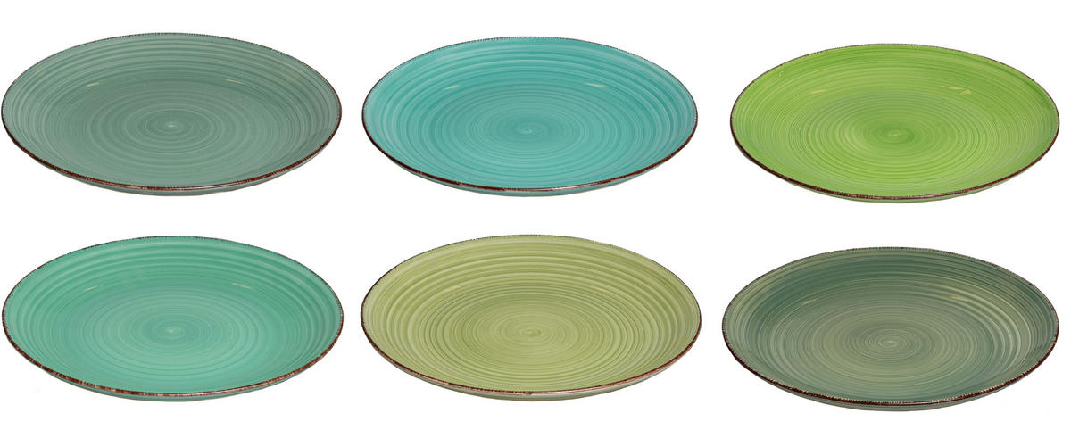 GESCHIRRSET Studio Tavola Summer Green - 18-teilig - Grün, Keramik (2/2/1cm) - Cookinglife