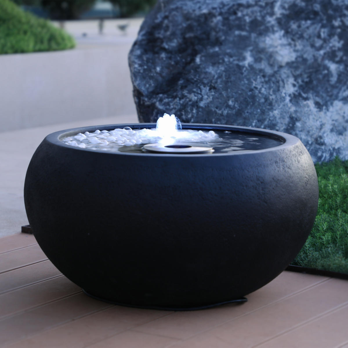 GARTENBRUNNEN Tao 68 x 68 x 38 cm - Schwarz, Naturmaterialien (68/68/38cm) - Elementi