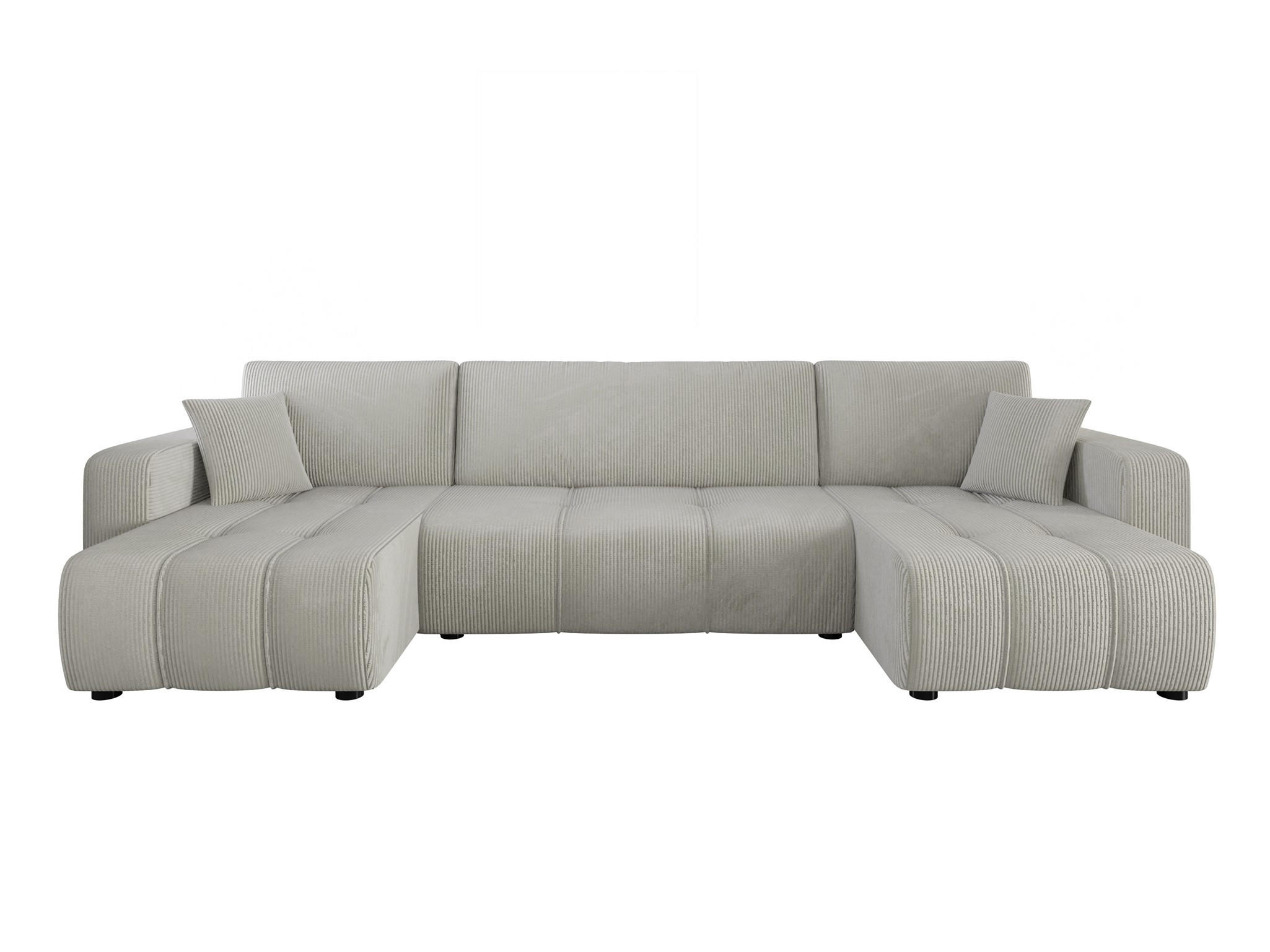 WOHNLANDSCHAFT Dagny - Hellgrau, Holzwerkstoff/Textil (317/85/146cm) - Fun Möbel