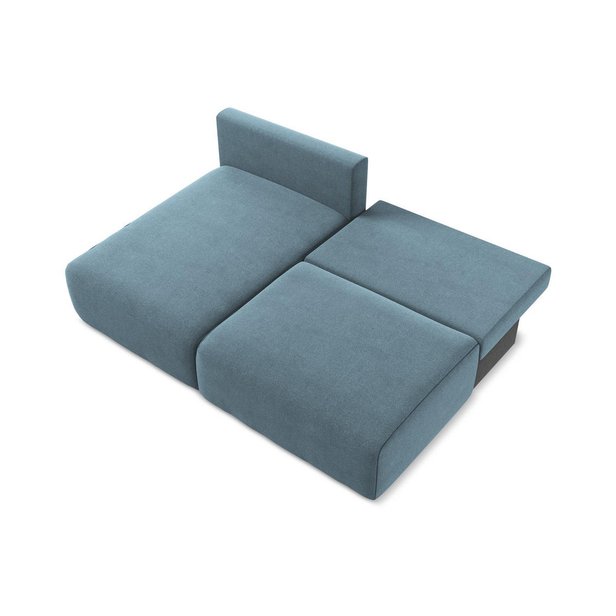 ECKSOFA mit Schlaffunktion links Strukturstoff Stoff Blau - Blau/Schwarz, Kunststoff/Textil (149/210cm) - LaMiaSofa