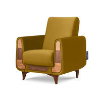 SESSEL GUSTAVO mit Armlehnen, gelb - Gelb/Braun, Holz/Holzwerkstoff (83/95/92cm) - KONSIMO®