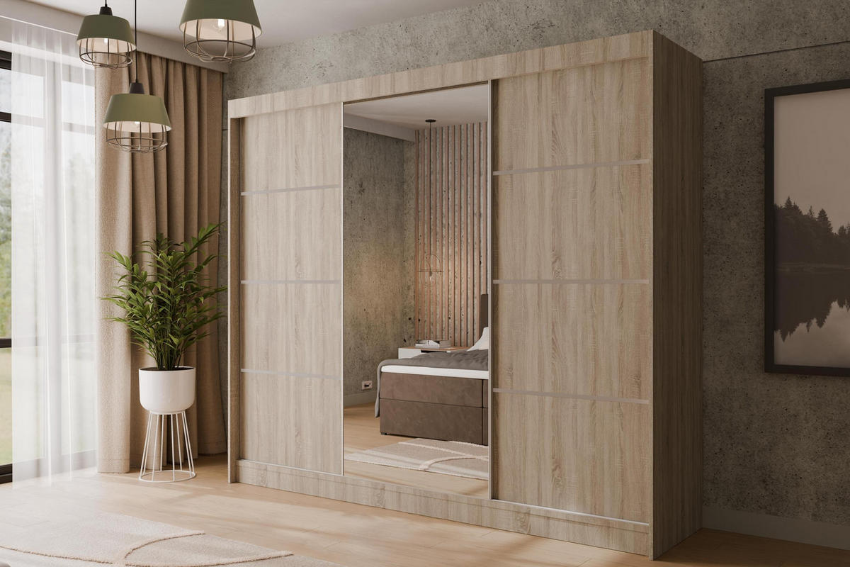 KLEIDERSCHRANK PAOKI - 250 cm - Sonoma Eiche - Sonoma Eiche, Holzwerkstoff (250/215/61cm) - ALTDECOR