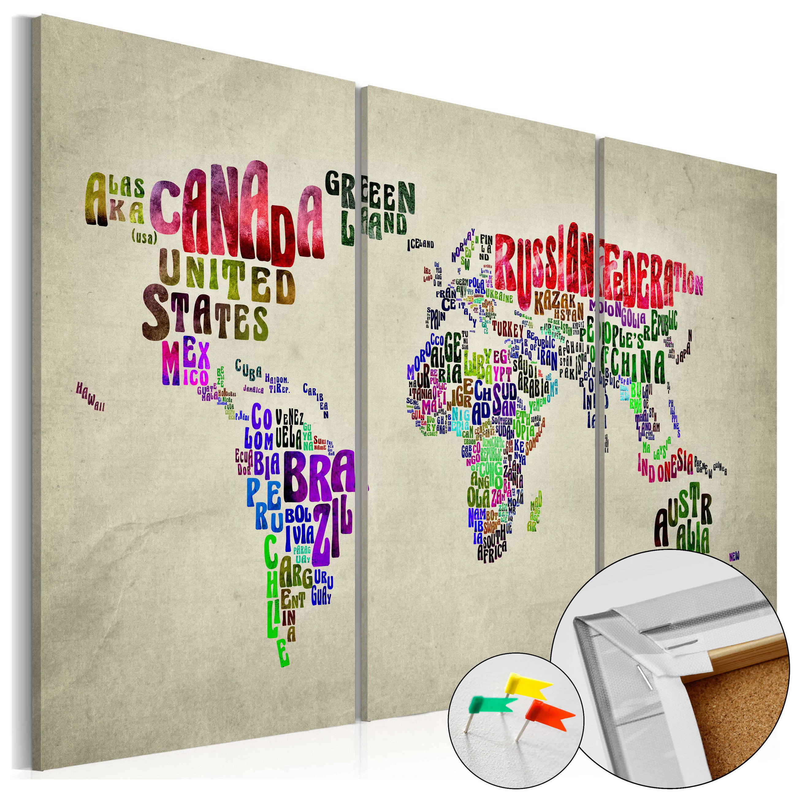 PINNWANDBILDER Bunt 90/60 cm - Multicolor, Naturmaterialien/Textil (90/60cm) - KUNSTLOFT