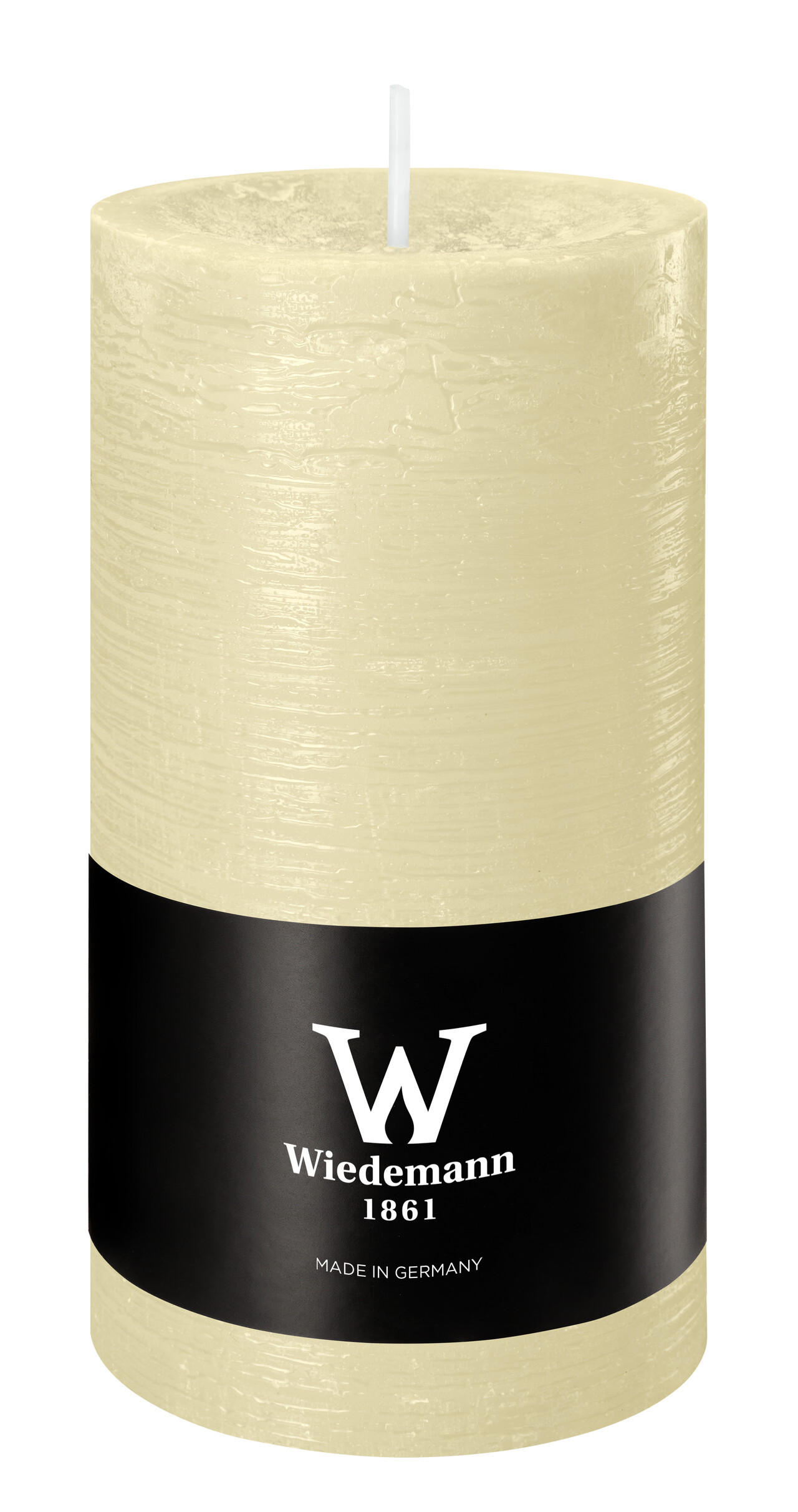 STUMPENKERZE Rustik Marble Style Bisquit 130 x Ø 68 mm, 1 Stück - Beige, Paraffin (7/13cm) - Wiedemann Kerzen