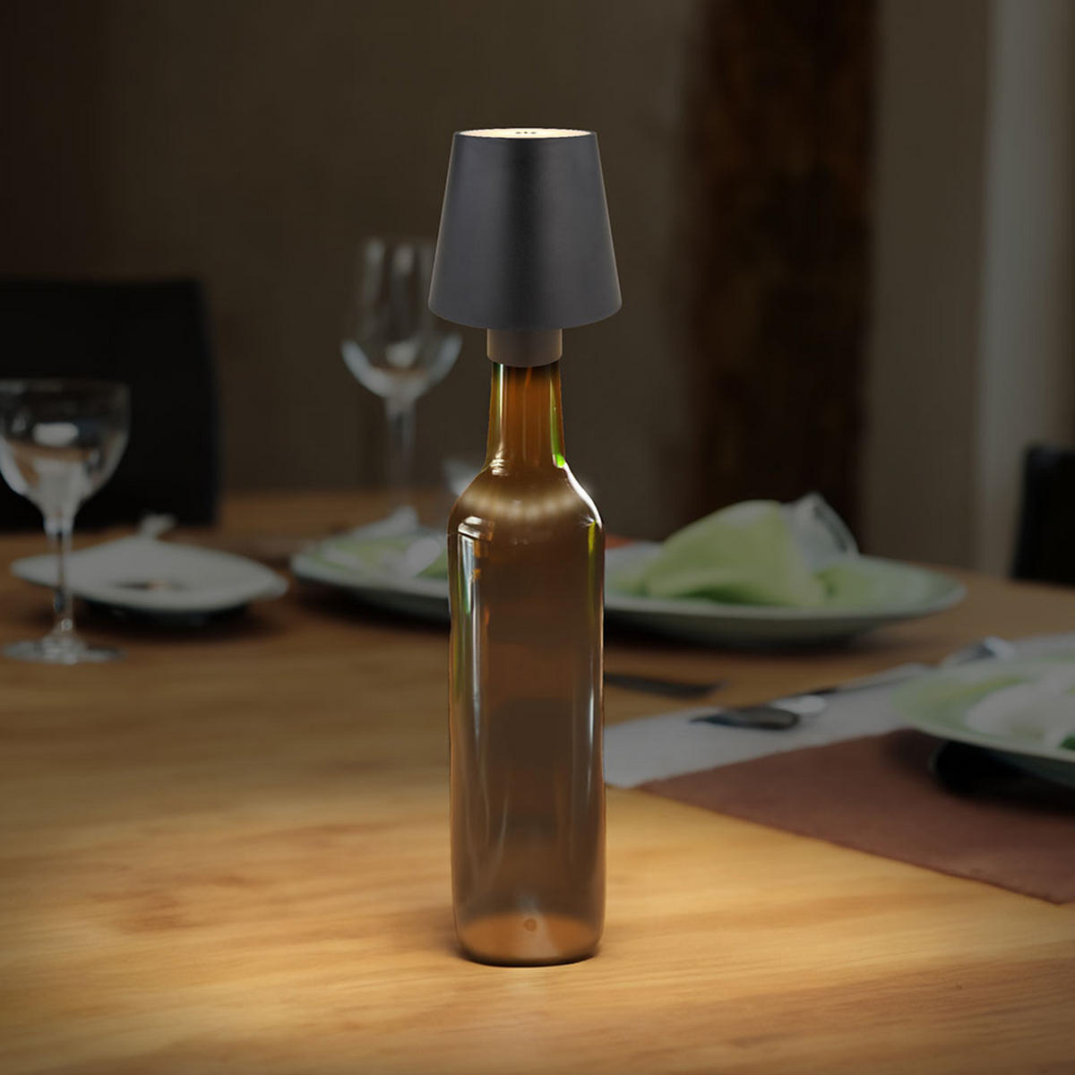 LED TISCHLEUCHTE VANNIE Transparent - Schwarz, Metall (10.6/10.6/13cm) - Globo Lighting