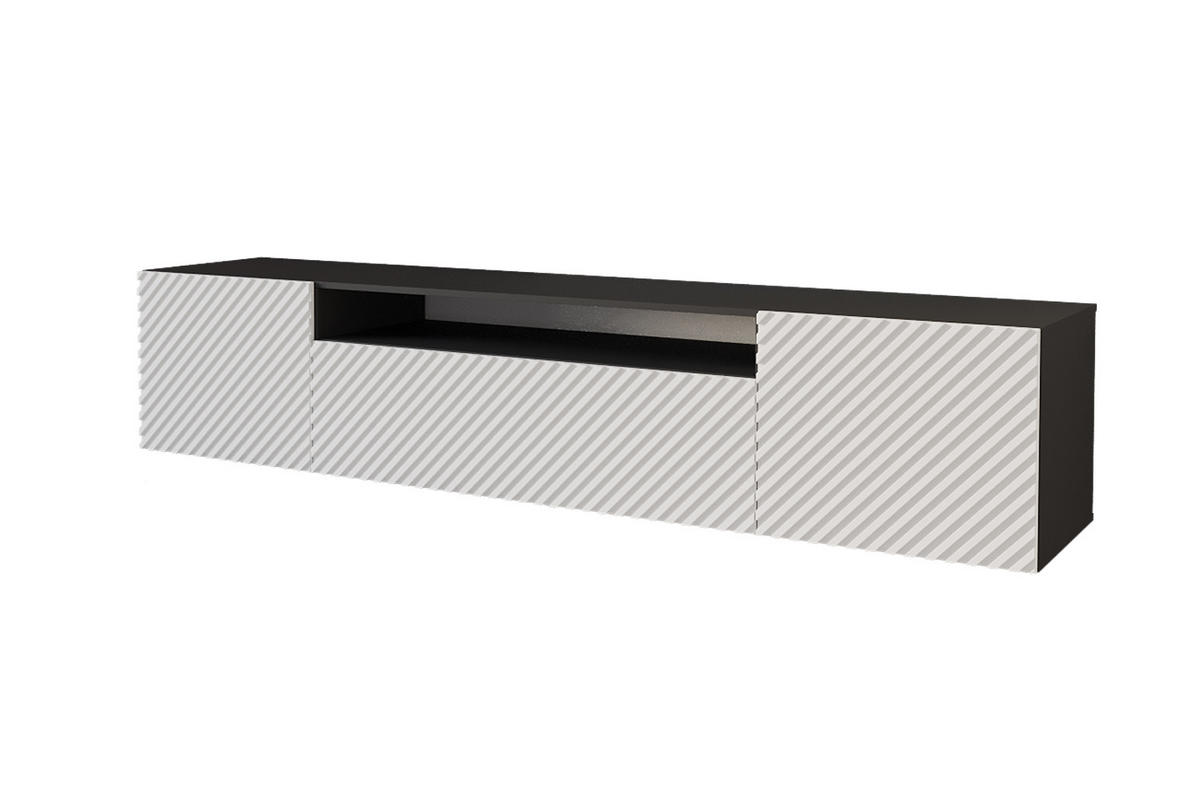 LOWBOARD ZENO-W 200x40x41 cm - Schwarz / Weiß - Weiß, Holzwerkstoff (200/40/41cm) - ALTDECOR