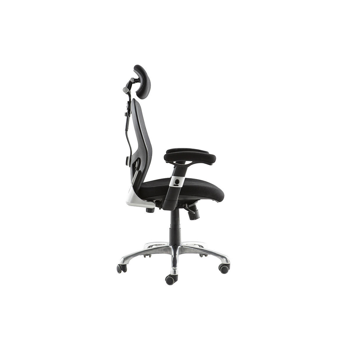 SCHREIBTISCHSTUHL ergonomisch Ultimate v2 Plus - Schwarz, Textil (65/130/68cm) - Miliboo