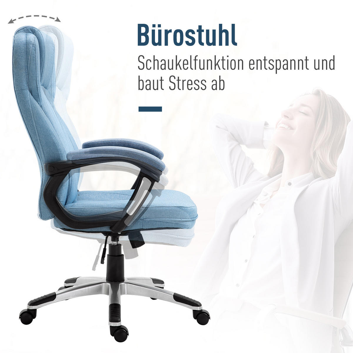 BÜROSTUHL Mölndal Lund Hellblau Schaumstoff 120 cm - Blau, Kunststoff/Textil (75/66/120cm) - Jamb