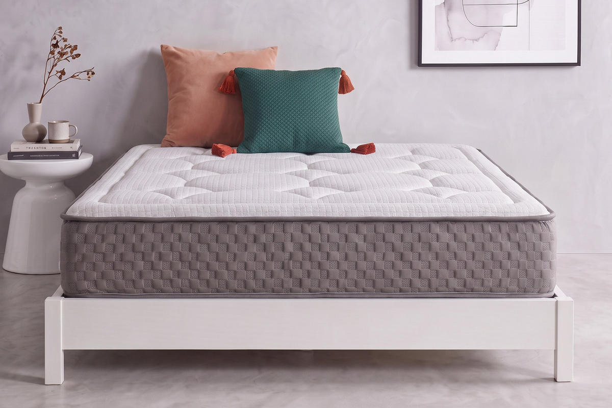 MATRATZE Palace Confort Multizone - 200X200 cm- Härtegrad H2/H3 - Grau, Textil (200/200cm) - Moonia