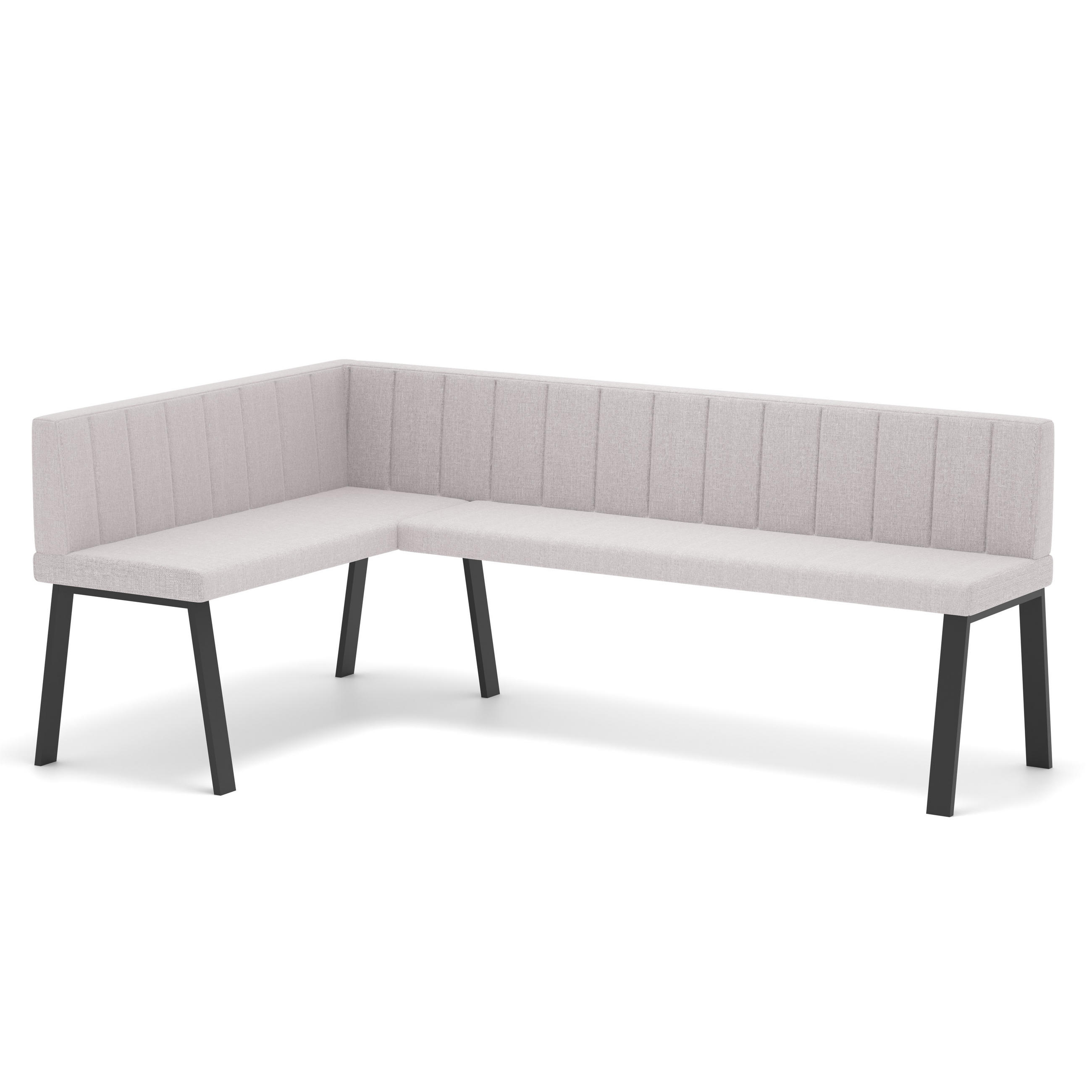 ECKBANK links MONO Y Webstoff gesteppt, 128/168 cm Beige - Beige, Textil/Metall (128/168cm) - Idohome
