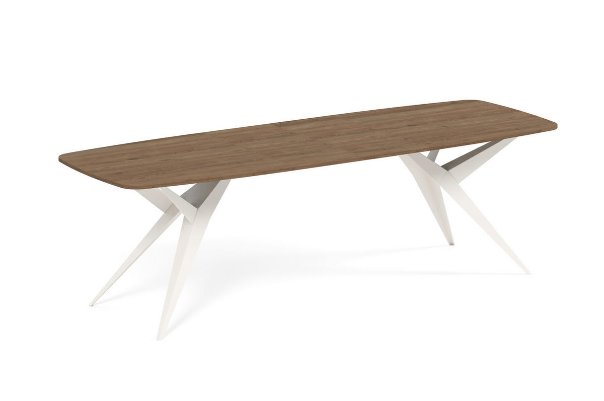 ESSTISCH AXIS - Wildeiche/Kaschmir, Holzwerkstoff/Metall (90/180/76cm) - Meblini