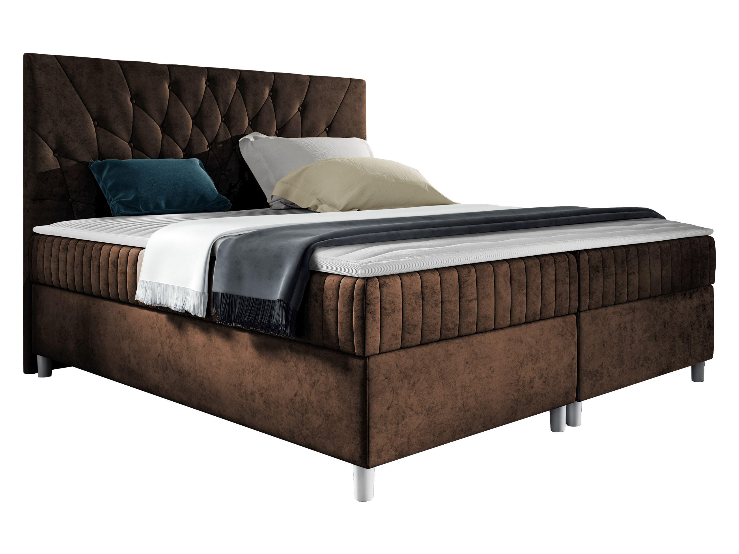 Mirjan24 Boxbett Dunkelbraun 180x200 cm
