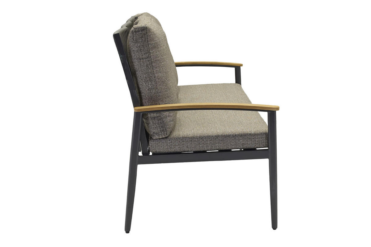 LOUNGESOFA Phoenix 160x70x90 cm, Metall, Anthrazit - Anthrazit/Grau, Metall (160/90/70cm) - dasmöbelwerk