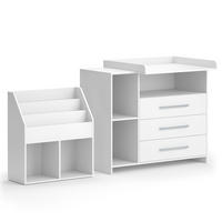 KINDERZIMMER-SET Oskar Weiß 2 Teile, mit Wickelkommode und Bücherregal - Weiß, Holzwerkstoff (113/100/69.9cm) - Vicco