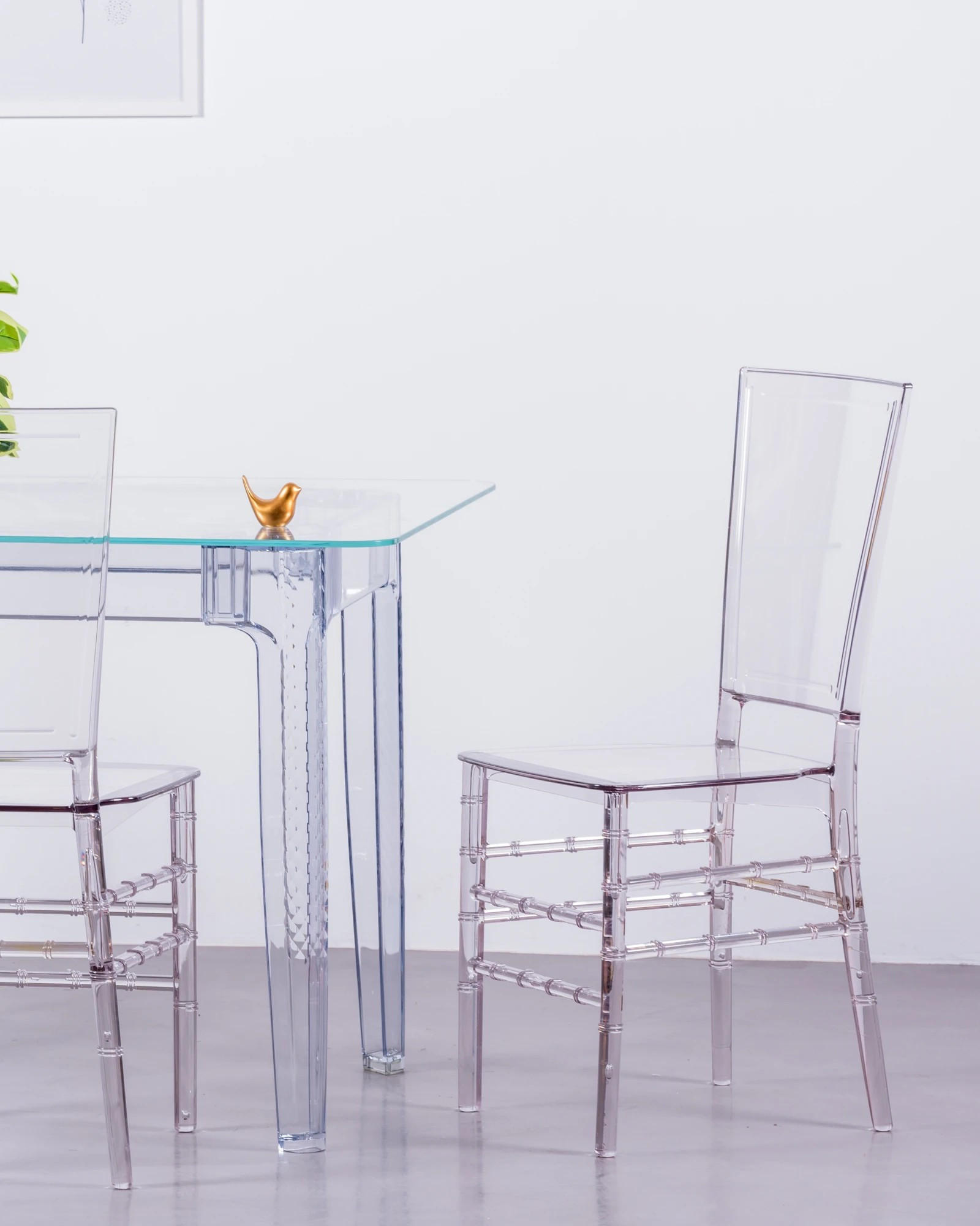 STÜHL-SET 4 Stück Kunststoff Transparent - Transparent, Kunststoff (39/90/41cm) - Nest Dream