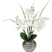 KUNSTBLUME Orchidee Phalaenopsis Weiß 49 cm - Weiß, Keramik (40cm)
