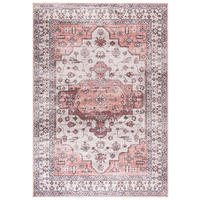 TEPPICH Beige Boho Vintage - Rechteckig Pflanzlich - Rosa - 140 x 200 cm - Pink/Beige, Textil (140/200cm) - Mazovia