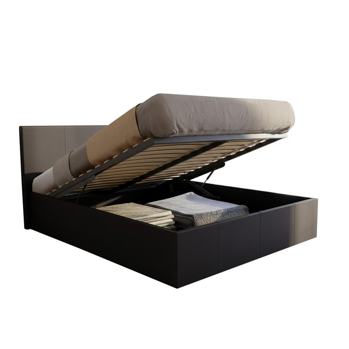 BETT BARCELONA 160x200 - Schwarz - Schwarz, Holzwerkstoff (160/200cm) - Weber Industries